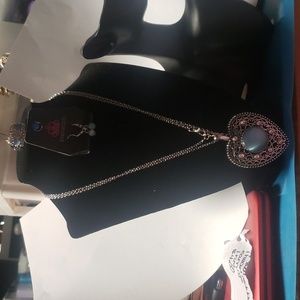 Paparazzi #824 necklace with matching earrings and ring